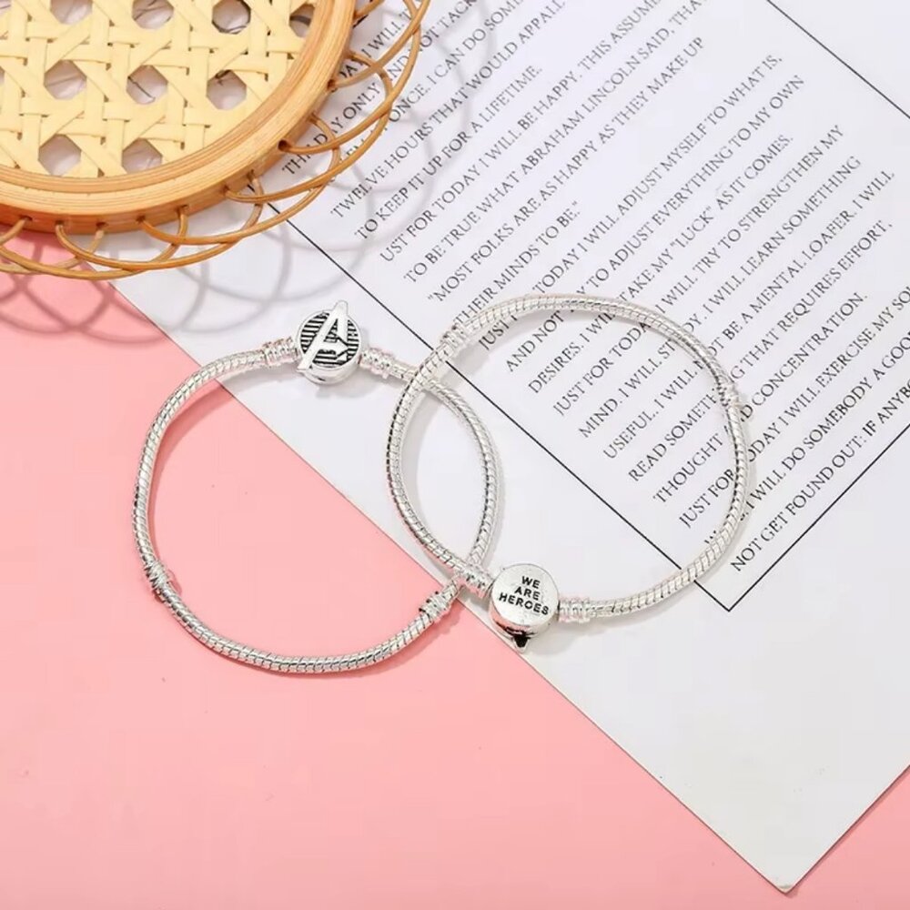 1pcs Pandora Avengers 18cm Bracelet Silver